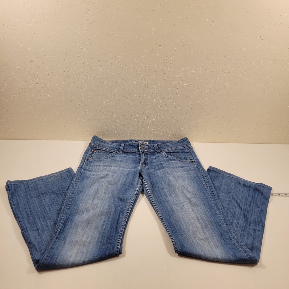 Hudson Flare Jeans Womens 30 Blue Excellent Low Rise Flap Pocket Denim